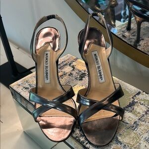 Manolo Blahnik Silver Stiletto Heels